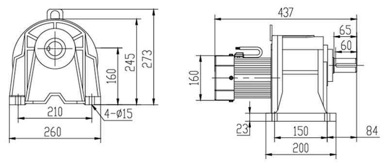 SH40-1500W微型永磁减速电机图纸